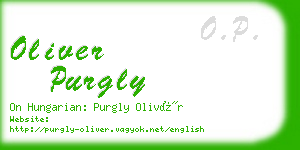 oliver purgly business card